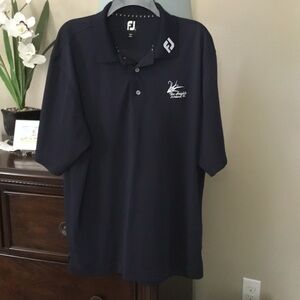 FootJoy-EUC-Men's Dark Navy Performance Polo with Embroidered Logo